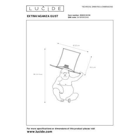 EXTRAVAGANZA GUST - Lampe de table - Ø 22 cm - 1xE14 - Noir
