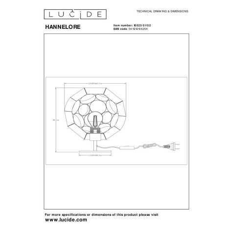 HANNELORE - Lampe de table - Ø 25 cm - 1xE27 - Or Mat / Laiton