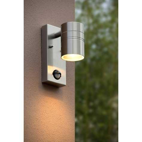 ARNE-LED IR - Spot mural / Applique mural Intérieur/Extérieur - Ø 6,3 cm - LED - GU10 - 1x5W 2700K - IP44Détecteur De M