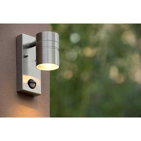 ARNE-LED IR - Spot mural / Applique mural Intérieur/Extérieur - Ø 6,3 cm - LED - GU10 - 1x5W 2700K - IP44Détecteur De M