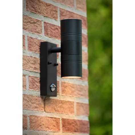ARNE-LED IR - Spot mural / Applique mural Intérieur/Extérieur - Ø 6,3 cm - LED - GU10 - 2x5W 2700K - IP44Détecteur De M