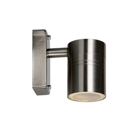 ARNE-LED - Spot mural / Applique mural Intérieur/Extérieur - Ø 6,3 cm - LED - GU10 - 1x5W 2700K - IP44 - Chrome Dépoli