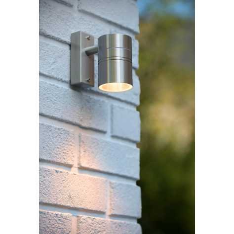 ARNE-LED - Spot mural / Applique mural Intérieur/Extérieur - Ø 6,3 cm - LED - GU10 - 1x5W 2700K - IP44 - Chrome Dépoli