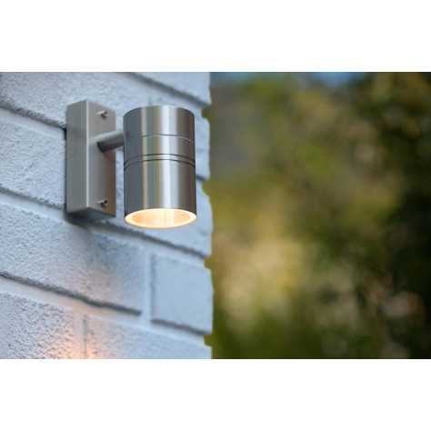 ARNE-LED - Spot mural / Applique mural Intérieur/Extérieur - Ø 6,3 cm - LED - GU10 - 1x5W 2700K - IP44 - Chrome Dépoli