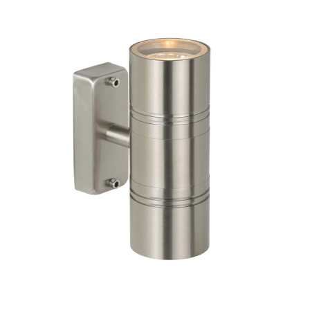 ARNE-LED - Applique murale Intérieur/Extérieur - Ø 6,3 cm - LED - GU10 - 2x5W 2700K - IP44 - Chrome Dépoli