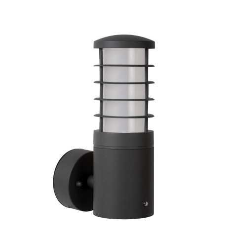 SOLID - Applique murale Intérieur/Extérieur - Ø 9 cm - 1xE27 - IP54 - Détecteur Jour/Nuit - Anthracite