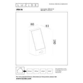 IRWIN - Applique murale Intérieur/Extérieur - LED Dim. - 1x2W 2850K/3150K - IP54 - Détecteur Jour/Nuit - Noir 2