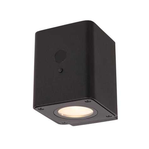 RAMIN - Applique murale Intérieur/Extérieur - LED Dim. - 1x1W 2850K/3150K - IP54 - Détecteur Jour/Nuit - Noir