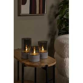 VELAS - Lampe de table - Piles - Ø 8 cm - LED - Fumé - Ensemble de 3 2