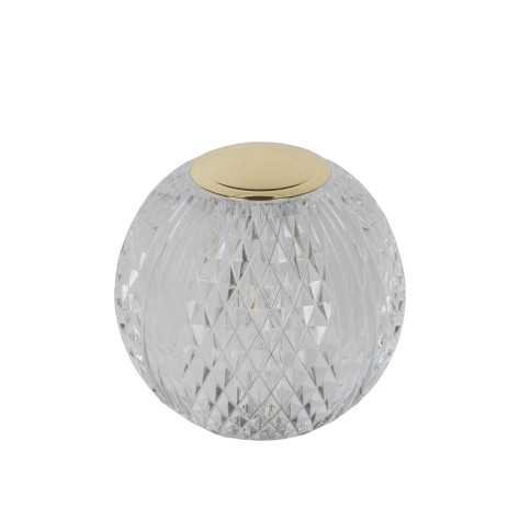 CINTRA - Lampe de table Rechargeable - Batterie/Piles - Ø 11 cm - LED Dim. - 1x2W 2700K - 3 StepDim - Transparent