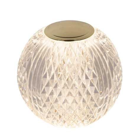 CINTRA - Lampe de table Rechargeable - Batterie/Piles - Ø 11 cm - LED Dim. - 1x2W 2700K - 3 StepDim - Transparent