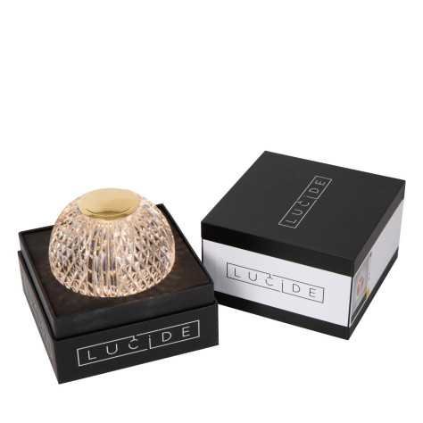 CINTRA - Lampe de table Rechargeable - Batterie/Piles - Ø 11 cm - LED Dim. - 1x2W 2700K - 3 StepDim - Transparent