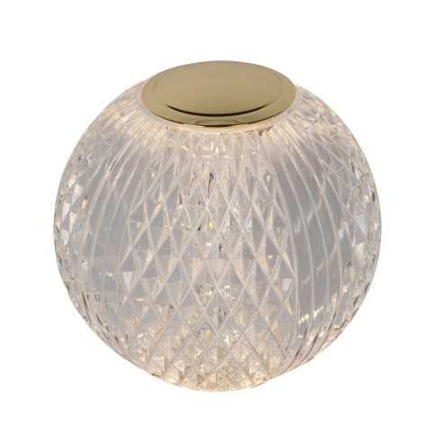 CINTRA - Lampe de table Rechargeable - Batterie/Piles - Ø 9 cm - LED Dim. - 1x1,5W 3000K - 3 StepDim - Transparent