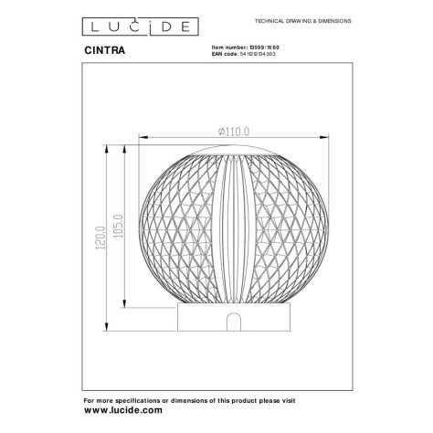 CINTRA - Lampe de table Rechargeable - Batterie/Piles - Ø 11 cm - LED Dim. - 1x2W 3000K - 3 StepDim - Transparent
