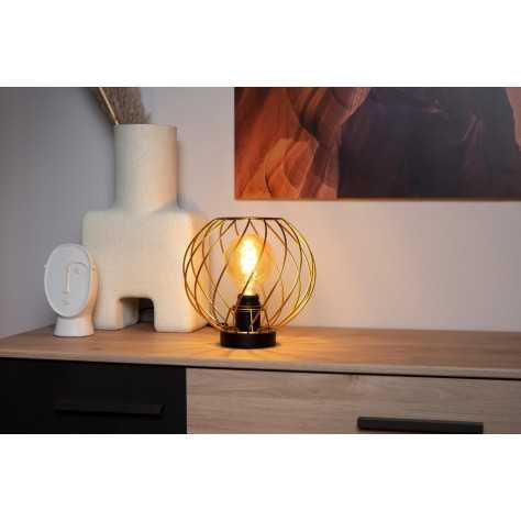 DANZA - Lampe de table - Ø 25 cm - 1xE27 - Or Mat / Laiton