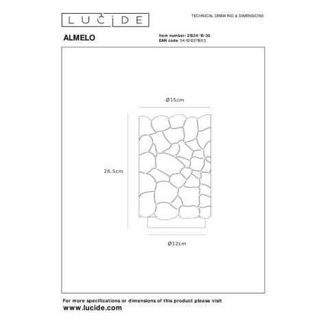 ALMELO - Lampe de table - Ø 15 cm - 1xE27 - Noir