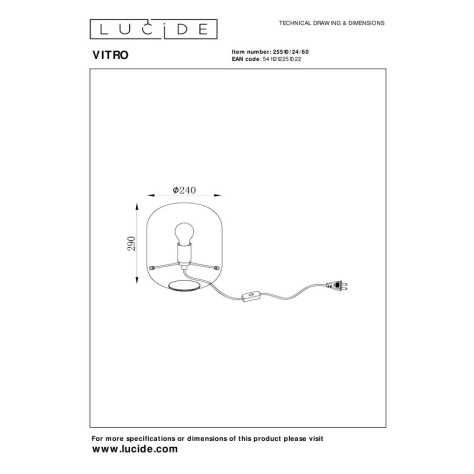 VITRO - Lampe de table - 1xE27 - Transparent