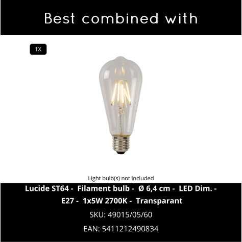 VITRO - Lampe de table - Ø 35 cm - 1xE27 - Transparent