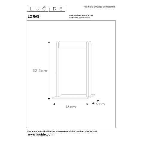 LORAS - Lampe de table - 1xG9 - Café