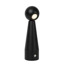 IPSOS - Lampe de table Rechargeable - Batterie/Piles - LED Dim to warm - 1x3W 3000K/3200K - Noir