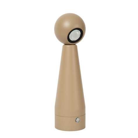 IPSOS - Lampe de table Rechargeable - Batterie/Piles - LED Dim to warm - 1x3W 3000K/3200K - Taupe
