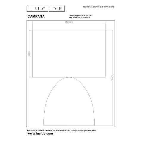 CAMPANA - Lampe de table - 1xE27 - Transparent