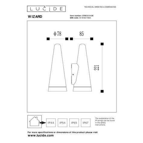 WIZARD - Applique murale Intérieur/Extérieur - LED Dim. - 1xGU10 - IP54 - Anthracite