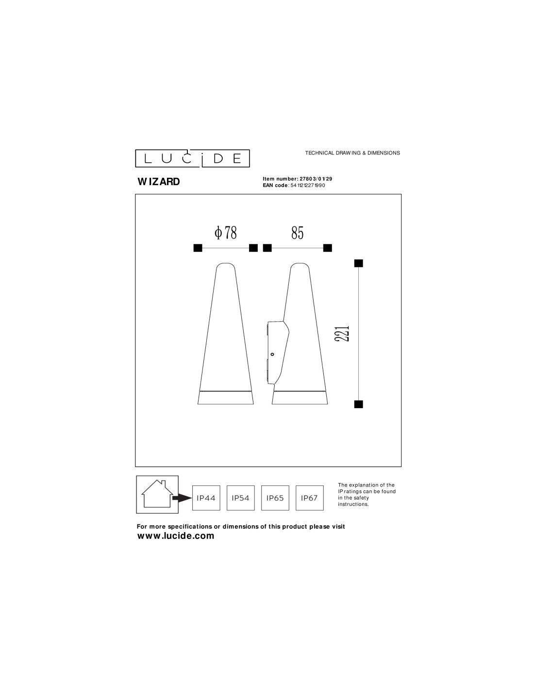 WIZARD - Applique murale Intérieur/Extérieur - LED Dim. - 1xGU10 - IP54 - Anthracite