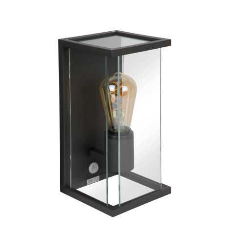 CLAIRE - Applique murale Intérieur/Extérieur - 1xE27 - IP54Détecteur De Mouvement & Jour/Nuit - Anthracite