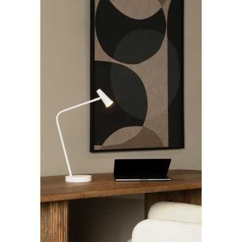 STIRLING - Lampe de table Rechargeable - Batterie/Piles - LED Dim. - 1x3W 2700K - 3 StepDim - Blanc