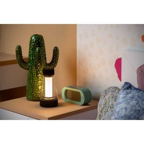 LORALI - Lampe de table Intérieur/Extérieur Rechargeable - Batterie/Piles - Ø 7,7 cm - LED Dim. - IP44 - Noir