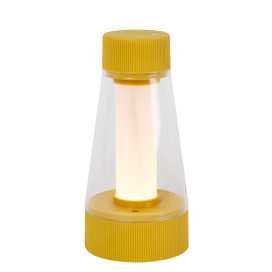 LORALI - Lampe de table Intérieur/Extérieur Rechargeable - Batterie/Piles - Ø 7,7 cm - LED Dim. - IP44 - Jaune Ocre
