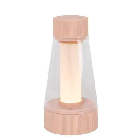 LORALI - Lampe de table Intérieur/Extérieur Rechargeable - Batterie/Piles - Ø 7,7 cm - LED Dim. - IP44 - Rose
