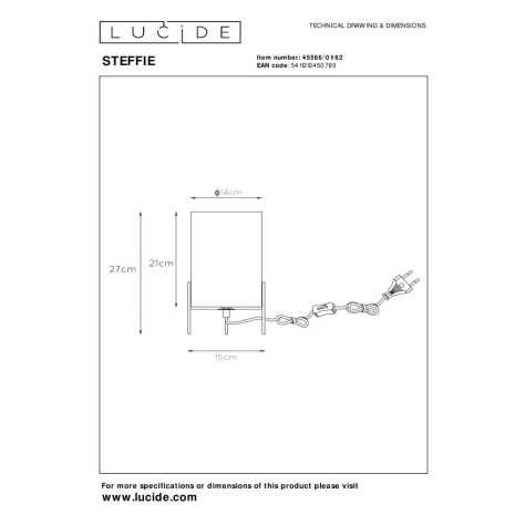STEFFIE - Lampe de table - Ø 15 cm - 1xE27 - Ambre