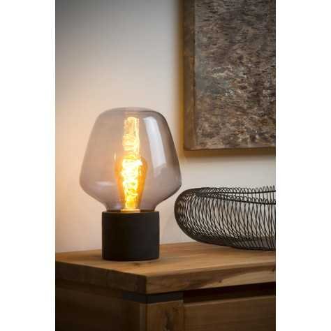BECKY - Lampe de table - Ø 20 cm - 1xE27 - Fumé