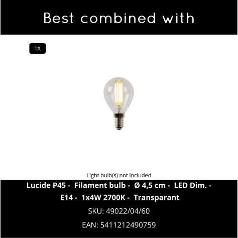 SUENO - Lampe de table - Ø 13 cm - 1xE14 - Blanc