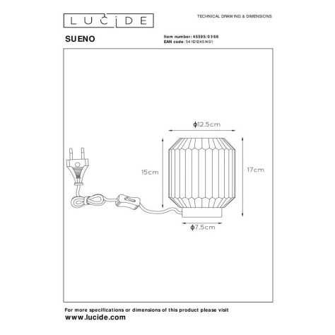SUENO - Lampe de table - Ø 13 cm - 1xE14 - Rose