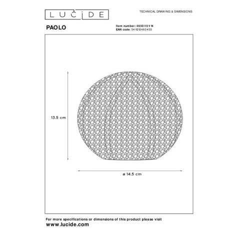 PAOLO - Lampe de table - Ø 14,5 cm - 1xG9 - Argenté
