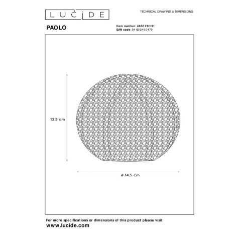 PAOLO - Lampe de table - Ø 14,5 cm - 1xG9 - Blanc