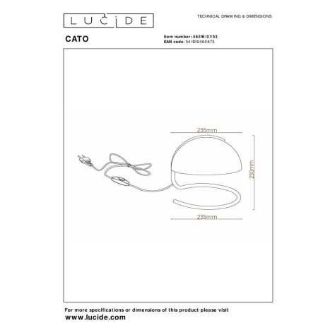 CATO - Lampe de table - Ø 23,5 cm - 1xE27 - Orange
