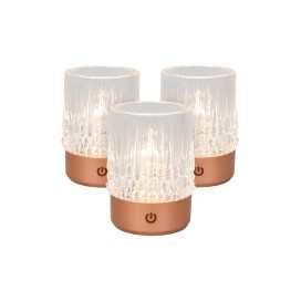 LILI - Lampe de table Rechargeable - Batterie/Piles - Ø 8 cm - LED Dim. - 1x3W 2700K/3000K - Point de rechargement USB