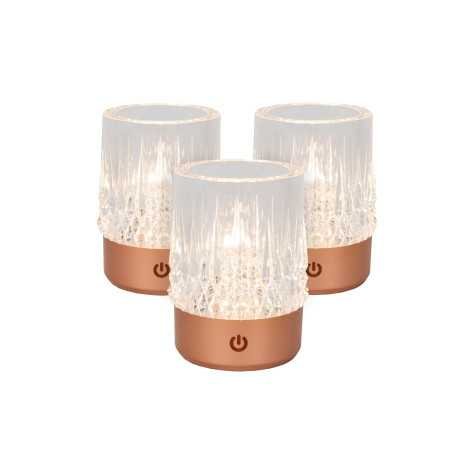 LILI - Lampe de table Rechargeable - Batterie/Piles - Ø 8 cm - LED Dim. - 1x3W 2700K/3000K - Point de rechargement USB