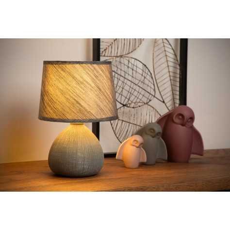 RAMZI - Lampe de table - Ø 18 cm - 1xE14 - Gris