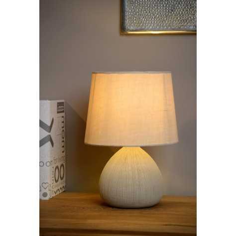 RAMZI - Lampe de table - Ø 18 cm - 1xE14 - Crème
