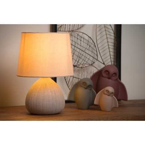 RAMZI - Lampe de table - Ø 18 cm - 1xE14 - Crème