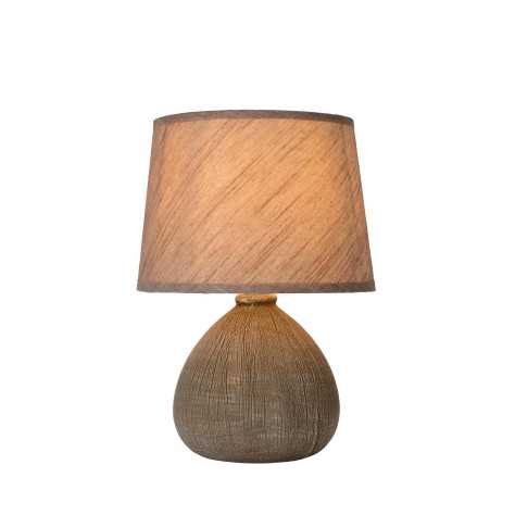 RAMZI - Lampe de table - Ø 18 cm - 1xE14 - Brun