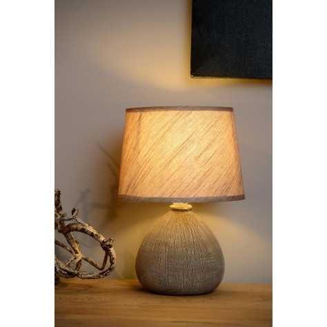 RAMZI - Lampe de table - Ø 18 cm - 1xE14 - Brun