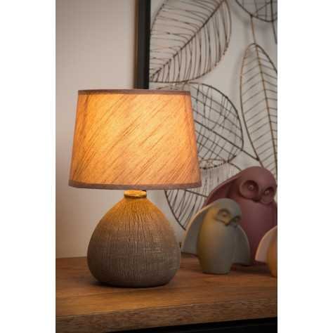 RAMZI - Lampe de table - Ø 18 cm - 1xE14 - Brun
