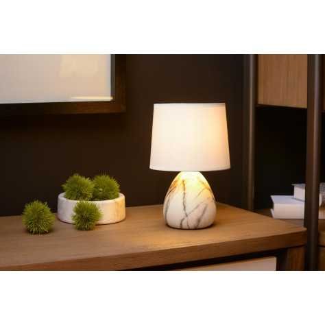 MARMO - Lampe de table - Ø 16 cm - 1xE14 - Blanc