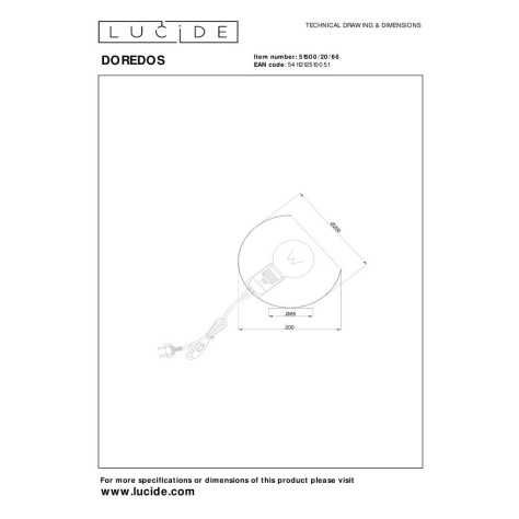 DOREDOS - Lampe de table - Ø 20 cm - 1xE27 - Rose